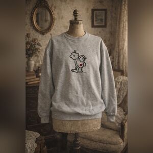 Vintage Novel Teez Graphic Sweatshirt Made in Canada Funny Cartoon Crewneck 90s